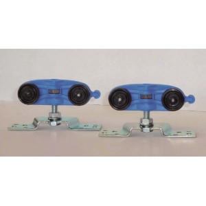 Due rulli blu per porta t.b.t. per accessori per porte.