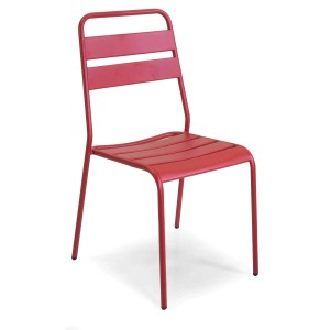 Sedia da giardino senza cuscino Rovigo in metallo rosso