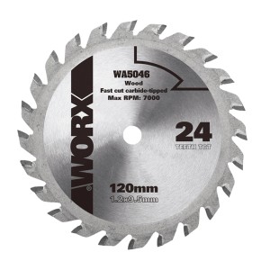 Lama per sega circolare Worx WA5046, diametro 120mm, 24 denti, adatta per legno.
