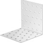 Staffa angolare zincata 80x80x80 mm per costruzioni in legno, connettore angolare con fori.