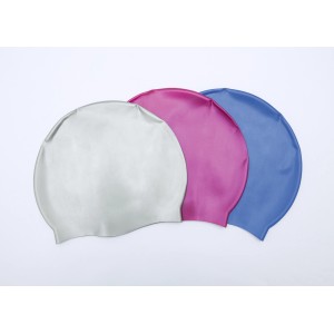 t.b.t. Cuffie da nuoto in argento, rosa e blu.
