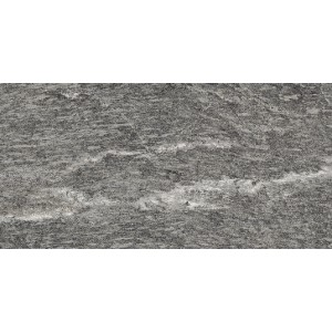 Piastrella grigia t.b.t. per esterni con effetto pietra naturale.