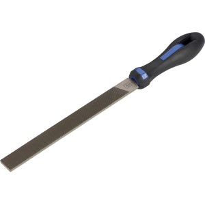 Lima da officina LUX 200 mm, a taglio grosso con manico ergonomico per lavorare il metallo.