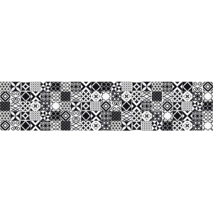 Paraschizzi t.b.t. con motivi bianchi e neri per la cucina.