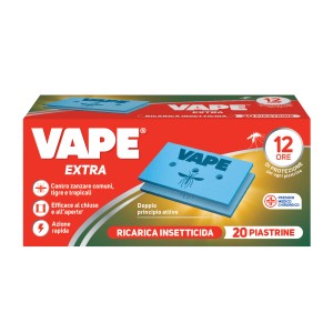 Vape Extra Antizanzare: Confezione da 20 piastrine insetticida di ricarica per zanzare.