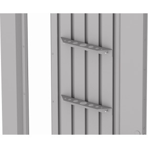 Biohort porta attrezzi per casetta Neo, argento metallizzato, set da 2 per riporre gli attrezzi.