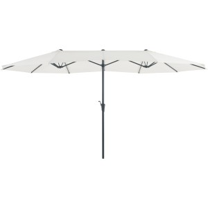 Ombrellone da balcone Cloyna, Ø 270 cm, ecrù, con manovella. Ideale per balconi e giardini, protezione solare.