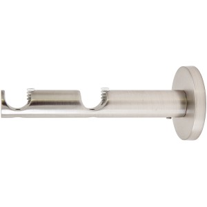 Supporto per bastone per tende Mydeco, doppio, effetto acciaio inox, per aste da 1,6 cm.