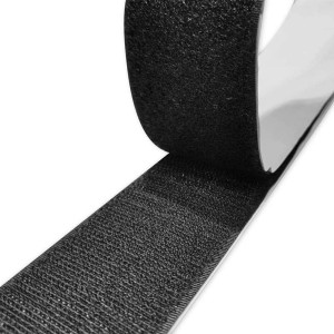 Nastro a strappo adesivo H50 mm nero 3 m gancio + 3 m asola