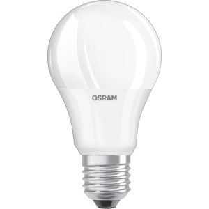 Lampadina LED Osram E27, 8,5 W, forma a bulbo, set da 3. Lampadina bianca con attacco E27.