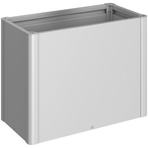 Aiuola rialzata Biohort, dimensioni 1 m x 0,5 m, in metallo argentato. Ideale per giardino e piante.