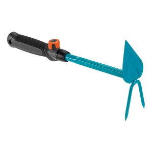Zappetta a cuore Gardena combisystem con due rebbi, blu/nero.