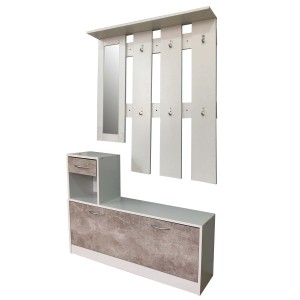 t.b.t. Set di armadi per ingresso con specchio, appendiabiti e scarpiera.