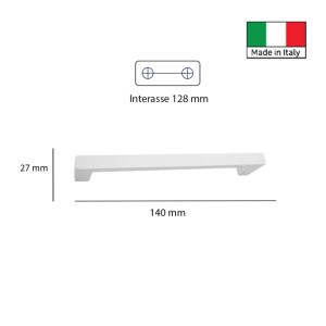 Set 2 maniglie interasse 128 mm bianco opaco