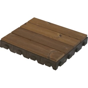 Piastrella in legno per terrazza, legno marrone su griglia di plastica