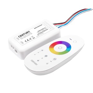 Controller per strisce LED con telecomando per controllo colore e luminosità.