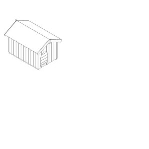 Cuccia per cani in legno tg media 70x106 cm