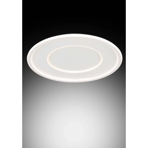 Plafoniera LED t.b.t. bianca e rotonda per montaggio a soffitto.