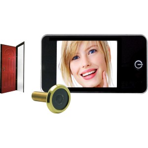 Campanello digitale con monitor e telecamera per videosorveglianza.