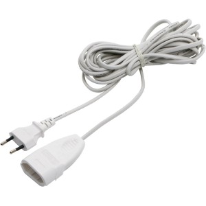 Prolunga Euro bianca, 5 m, per uso interno.