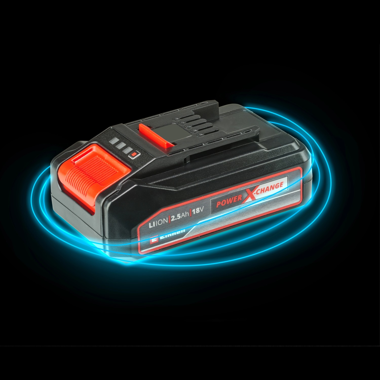 Batteria Einhell Power X-Change 18V 2.5 Ah per elettroutensili, primo piano.