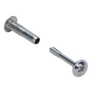 Bulloni di collegamento Hettich M6, 30-42 mm, nichelati, 4 pezzi, per accessori per mobili.