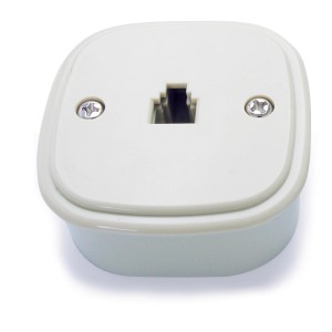 Accessorio per telefono t.b.t., primo piano della presa di connessione.