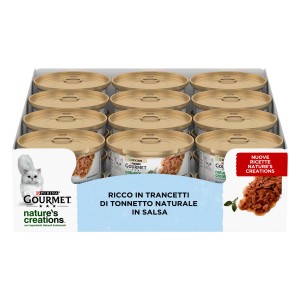 Purina Gourmet Nature's Creations cibo umido per gatti con tonno in salsa, 12 lattine