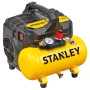 Compressore Stanley giallo, portatile con maniglia e manometro.