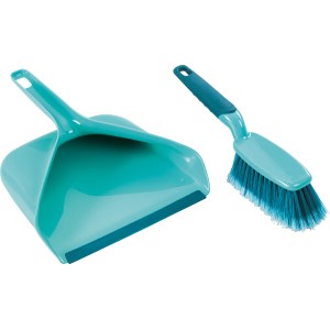 Set paletta e spazzola a mano Leifheit turchese per la pulizia.
