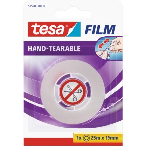 Tesa Film, strappabile a mano, 25 m x 19 mm, nastro adesivo trasparente.