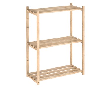 Scaffale In Legno Di Pino Impilabile - 3 Ripiani, 60x50x33 Cm, Naturale O Colorato - Foto 6