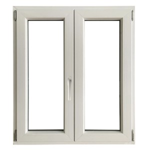 Finestra in PVC bianca a due ante. Ideale per nuove costruzioni e ristrutturazioni.