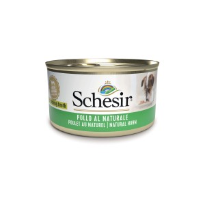 Lattina di cibo umido per cani Scheisir con pollo. Alimento completo per cani.
