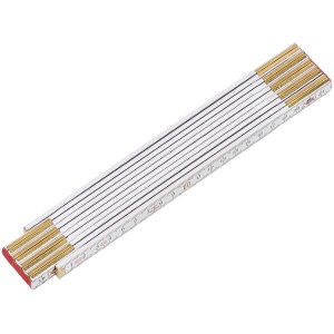 LUX Metermassstab Comfort 2 m, bianco con divisioni in centimetri e millimetri.