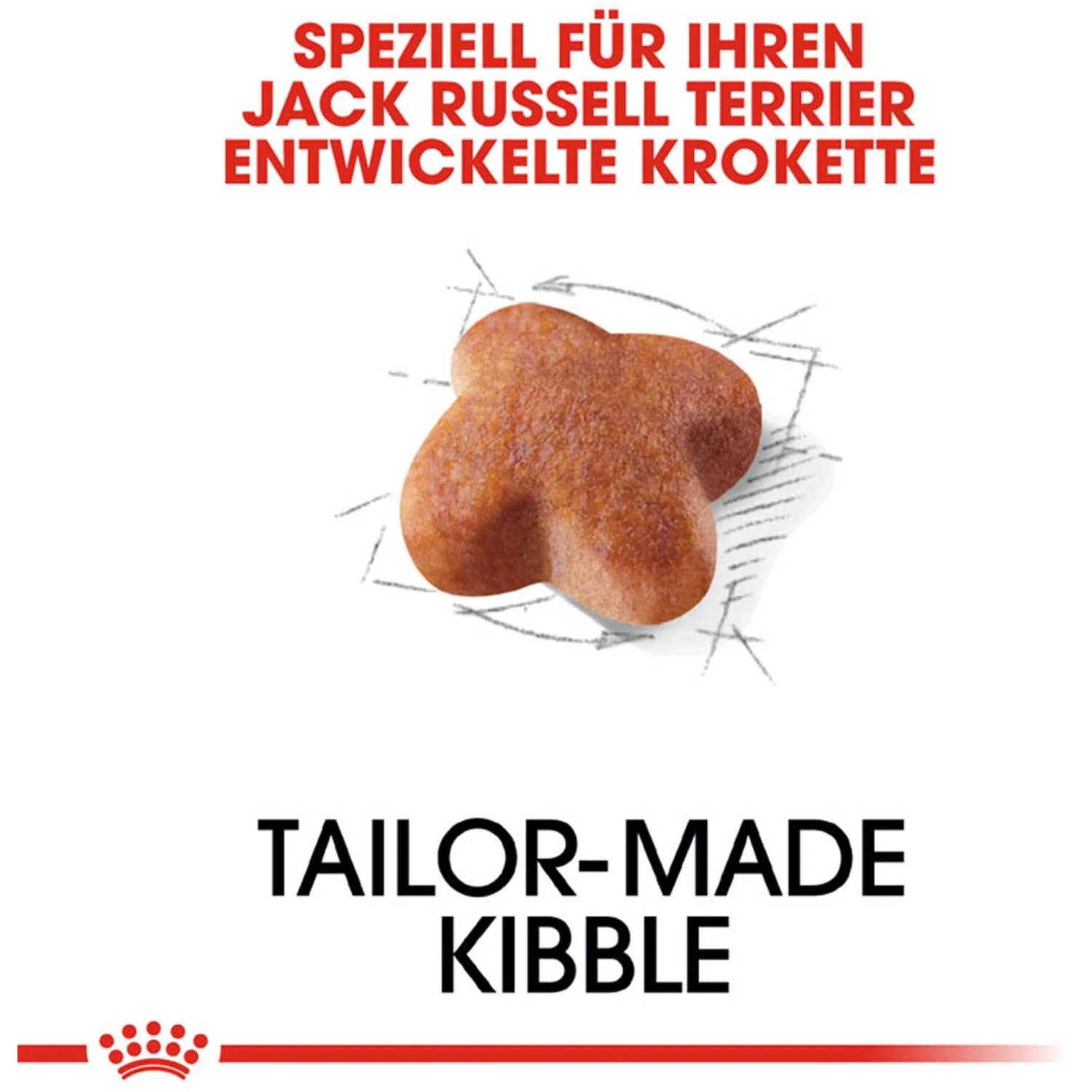 Crocchetta di cibo secco Royal Canin Jack Russell Terrier Adult, sviluppata appositamente per questa razza.