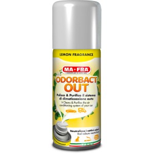 Mafra Odorbact Out pulitore per interni auto con profumo di limone.