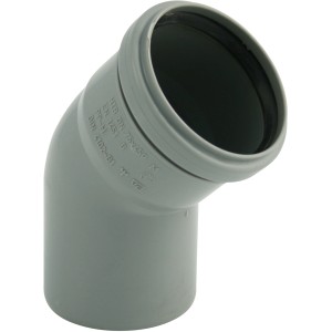 Curva HT Marley grigia 45° DN 50 per tubi di scarico interni.