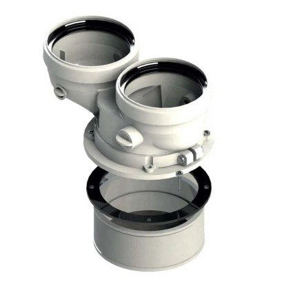 Sdoppiatore universale per scaldabagni da Ø 60/100 a Ø 80/80