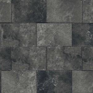 Piastrelle in pietra naturale grigia, motivo a mattoni. Robuste ed eleganti per interni ed esterni.