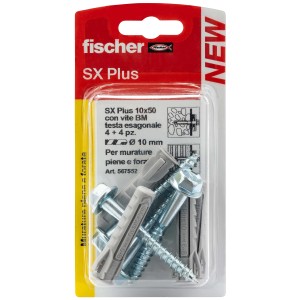 Fischer SX Plus tasselli con viti, adatti per muratura.