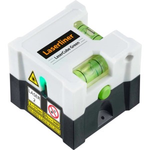 Laserliner LaserCube Green, strumento di misura a forma di cubo con livella a bolla e laser.