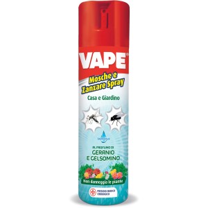 Spray Vape contro mosche e zanzare per casa e giardino.