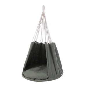 Sedia sospesa Dondoli t.b.t. verde con cuscino e sospensione.