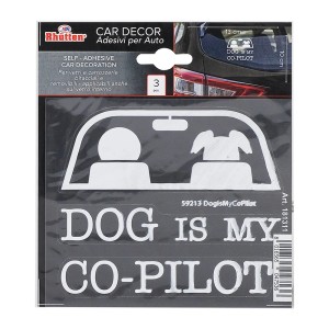Set adesivi auto: "Dog is my Co-Pilot" per accessori interni auto.