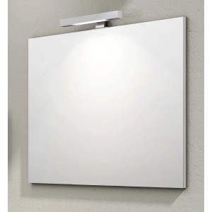 Specchio quadrato con illuminazione LED integrata.