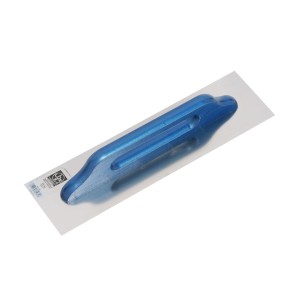 Spatola svizzera LUX Classic, 480 mm, in acciaio inox, con manico blu per applicare l'intonaco.