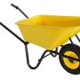 Carriola gialla per edilizia e giardinaggio.