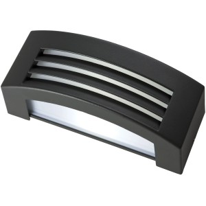 Moderna applique da esterno t.b.t. nera con fessure orizzontali per la luce.