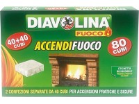 Diavolina Accendifuoco Ecologico Set 12 DIAVOLINA Accendifuoco Per Barbecue E Camino - Confezione Bipacco Da 80 Cubetti Starter Fuoco Pratico - Foto 12